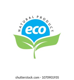 eco vector logo with green sprout