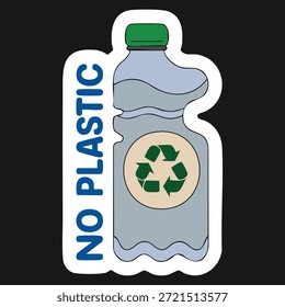 Diseño de reciclaje de protección del medio ambiente de plástico sin Vector ecológico ideal para la conciencia de la sostenibilidad