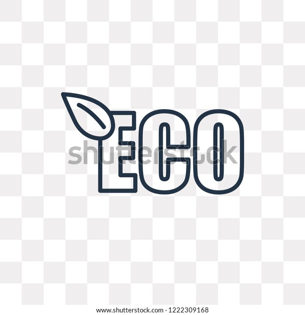 Eco vector outline icon isolated on transparent\
background, high quality linear Eco transparency concept can be\
used web and mobile