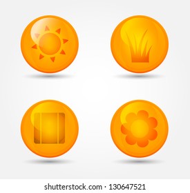 Eco vector set of glossy icons