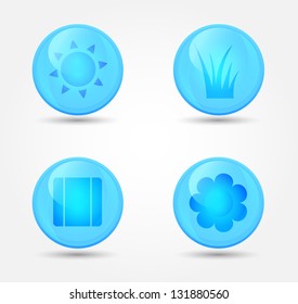 Eco vector set of glossy icons