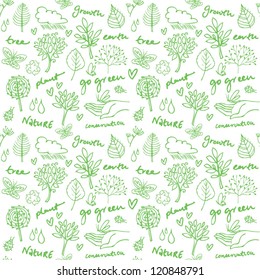 Eco vector set seamless pattern