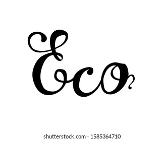 ECO. Vector word of hand written letters