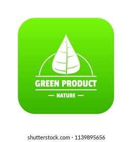 Eco vegan icon green vector isolated on white background