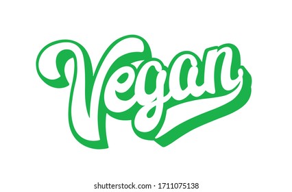 Eco Vegan lifestyle. Plant-based diet, sustainable living.Trendy lettering word. Suitable apparel, social-media, stickers, logos, packaging.