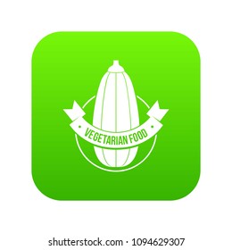 Eco vegetarian food icon green vector isolated on white background