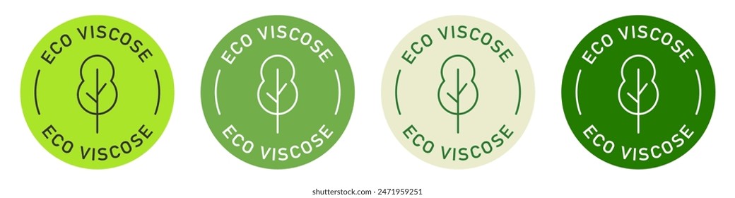 eco viscose label vector design for packaging. viscose flower icon. Organic fabric color sticker.