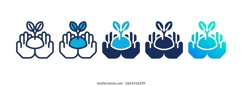 Conjunto de iconos múltiples de Eco Volunteer