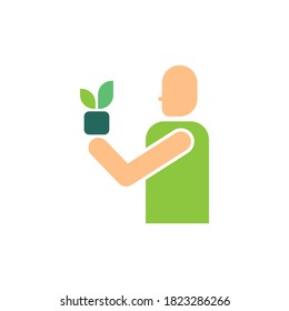 plantilla de diseño de iconos de vector de eco voluntario