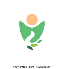 eco volunteer vector icon design template