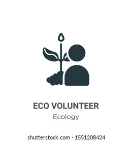 Eco volunteer vector icon on white background. Flat vector eco volunteer icon symbol sign from modern ecology collection for mobile concept and web apps design.