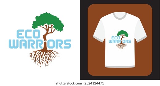 Eco Warriors Vector Art T-Shirt Design For COP 29 UN Climate Change Conference. Green is the New Black.