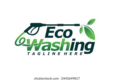 Eco Washing lettering logo, Eco Washing logo