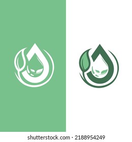 Eco Water drop leaf Logo design vector template. eco green water drop splash