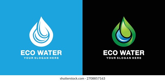 Eco Water Drop Logo Combining Leaf and Water for Sustainable Branding