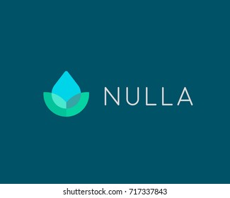 Eco water drop logotype. Leaf spa flower vector logo