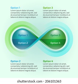 Eco water drop nature infinity loop infographic with text
