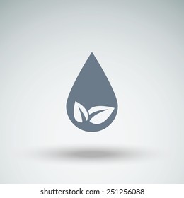 Eco water drop vector icon.