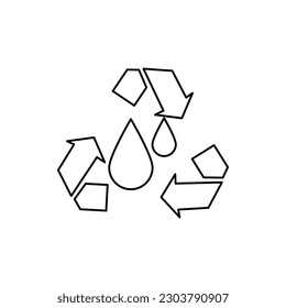 eco water icon, vector illustration