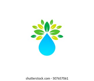 Eco Water Logo Design Template Element
