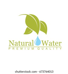 Eco water logo design vector template. Water drop symbol vector . Green ecology logo design vector. Simple clean design water vector.