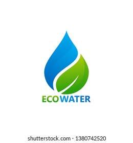 Eco Water Logo Template Design Vector, Emblem, Design Concept, Creative Symbol, Icon