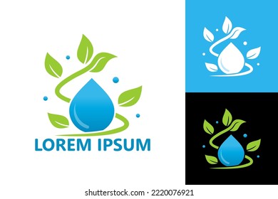 Eco water logo template design vector