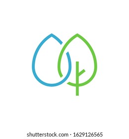 Eco water logo template vector icon design