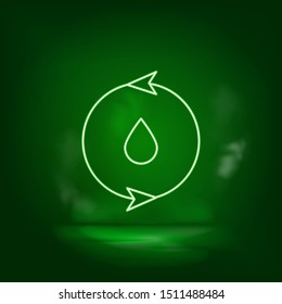 Eco, water neon vector icon. Save the world, green neon.