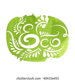 Eco watercolor vector lettering