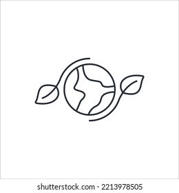 eco way thin line icons. Vector illustration isolated on white. Editable stroke