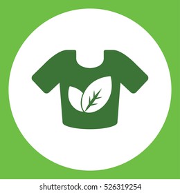 eco wear t-shirt green simple icon in circle