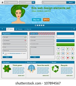 Eco web design elements set. Vector illustration