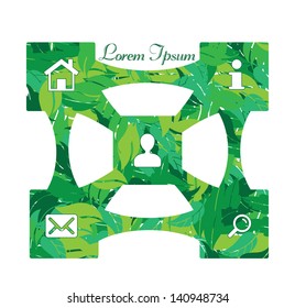 eco web design in green leaves vector illustration