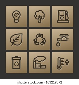Eco web icons, buttons set