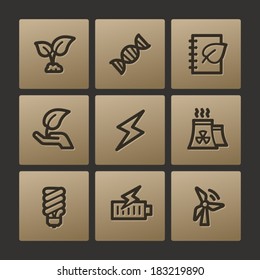 Eco web icons, buttons set