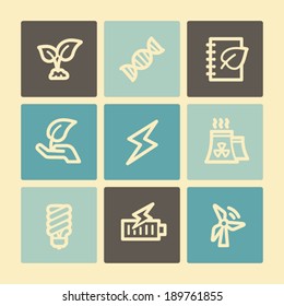 Eco web icons, buttons set