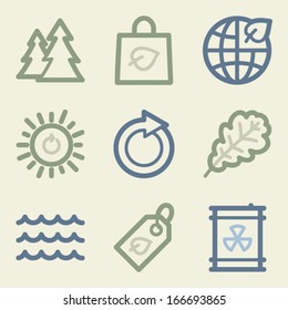 Eco web icons, money color set