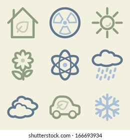 Eco web icons, money color set