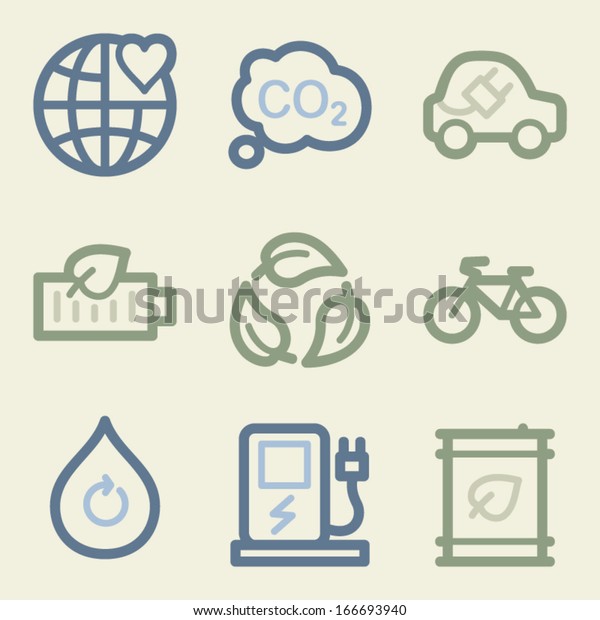 Eco web icons, money color
set