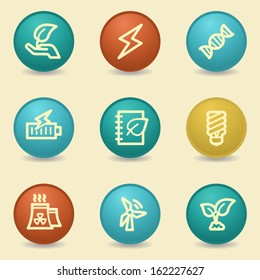 Eco web icons, retro buttons