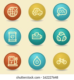 Eco web icons, retro buttons