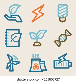 Eco web icons, vintage series