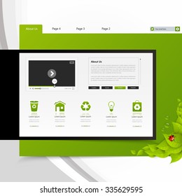 Eco website design template. 