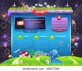 Eco Website Design Vector Elements