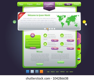 Eco Website Design Vector Elements