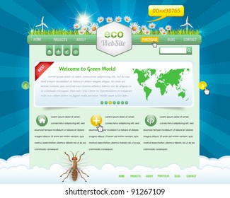 Eco Website Design Vector Elements