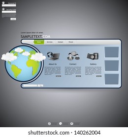 Eco Website, with earth globe,