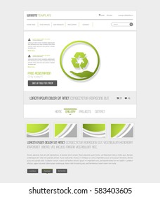 Eco Website Interface Template, Vector Illustration, Simple Design.