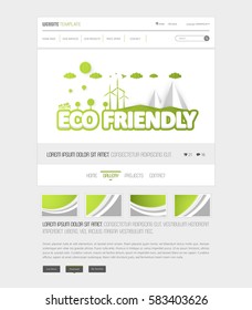 Eco Website Interface Template, Vector Illustration, Simple Design.